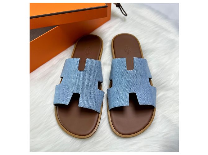 Hermès Sandali Izmir Slipper Denim Multicolore - vista 3