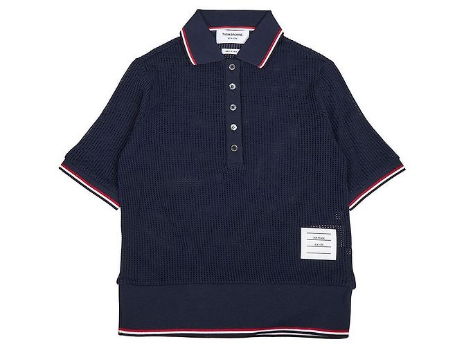 Thom Browne Strickware mit Kurzarm und Kragen für Damen Schwarz - Ansicht 3