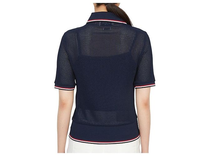 Thom Browne Strickware mit Kurzarm und Kragen für Damen Schwarz - Ansicht 7