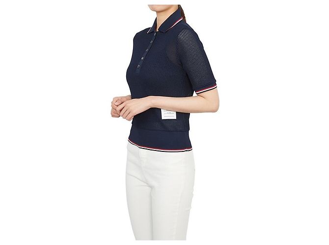 Thom Browne Strickware mit Kurzarm und Kragen für Damen Schwarz - Ansicht 8