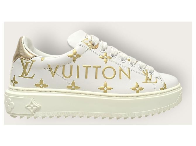 Louis Vuitton Sneakers Timeout con logo in lettere d'oro bianco - vista 2