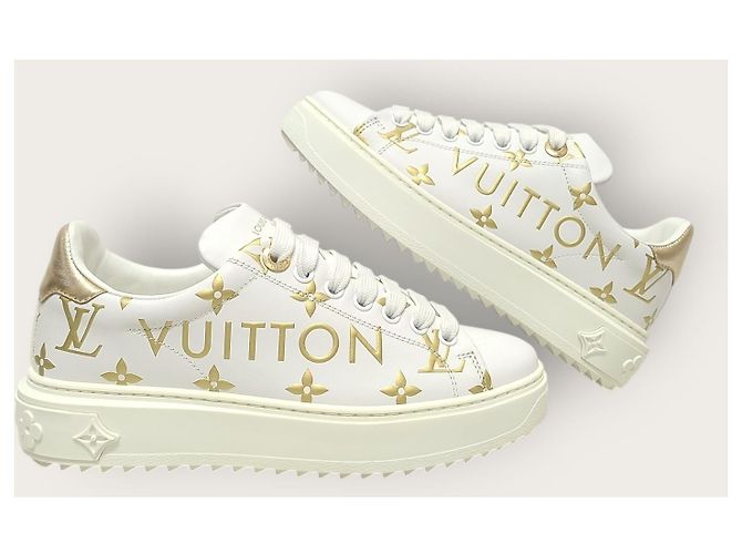 Louis Vuitton Sneakers Timeout con logo in lettere d'oro bianco - vista 5