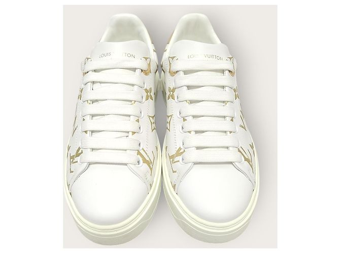 Louis Vuitton Sneakers Timeout con logo in lettere d'oro bianco - vista 6
