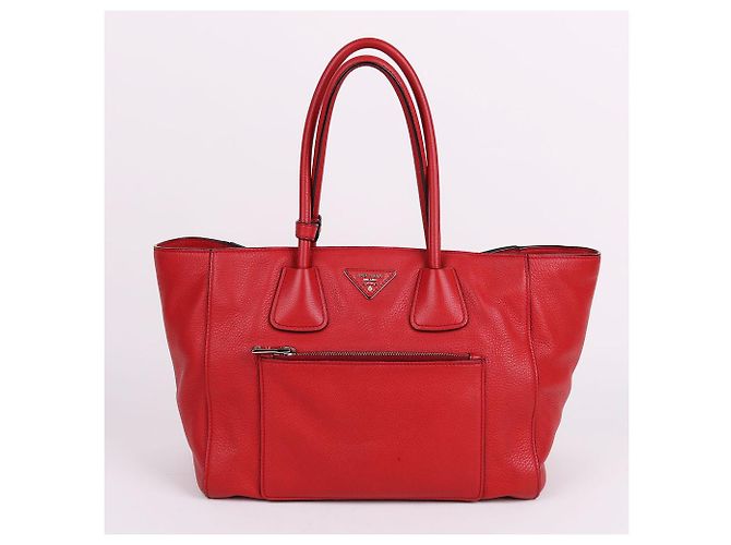 Prada Vitelio Phoenix Medium Tote und Schultertasche Rot - Ansicht 2