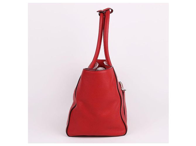 Prada Vitelio Phoenix Medium Tote und Schultertasche Rot - Ansicht 5