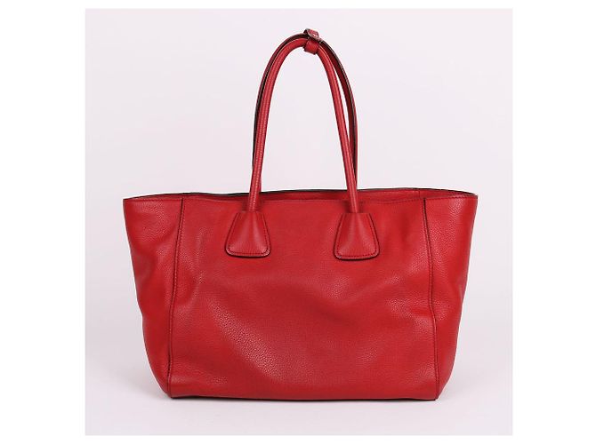 Prada Vitelio Phoenix Medium Tote und Schultertasche Rot - Ansicht 6