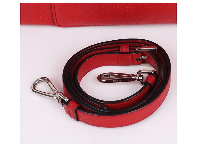 Prada Vitelio Phoenix Medium Tote und Schultertasche Rot - Ansicht 8