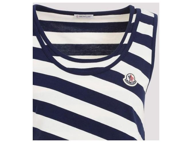 Moncler Ärmellose Weste aus Baumwolle mit Streifen Schwarz - Ansicht 7