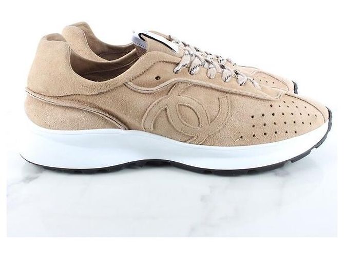 Chanel Sneakers in scamosciato marrone - vista 5