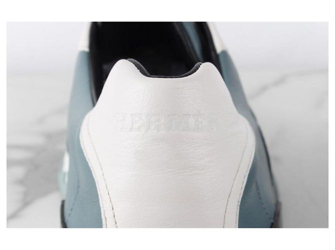 Hermès Sneakers Trail in pelle blu - vista 7