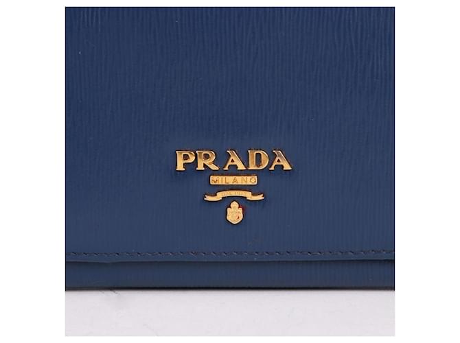 Prada Vitello Move Blue Klappbörse Blau - Ansicht 3
