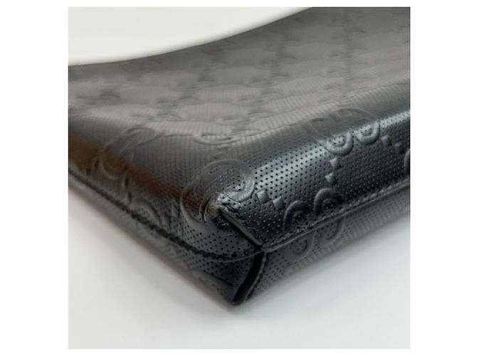 Gucci Pochette en cuir gaufré GG Noir - vue 4