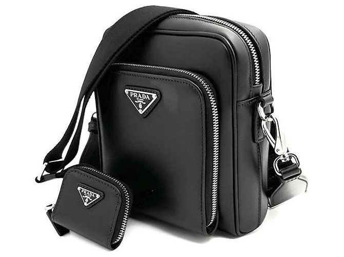Prada Pochette Triangle Logo in pelle - Borsa a tracolla - vista 2