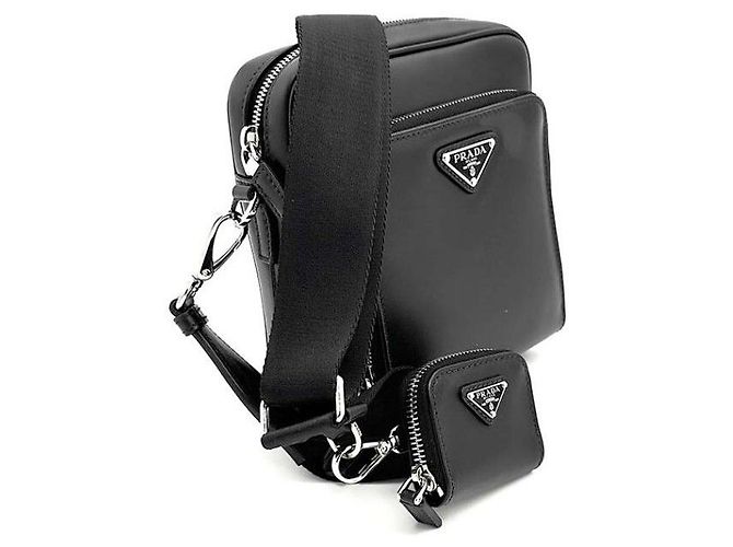 Prada Pochette Triangle Logo in pelle - Borsa a tracolla - vista 3