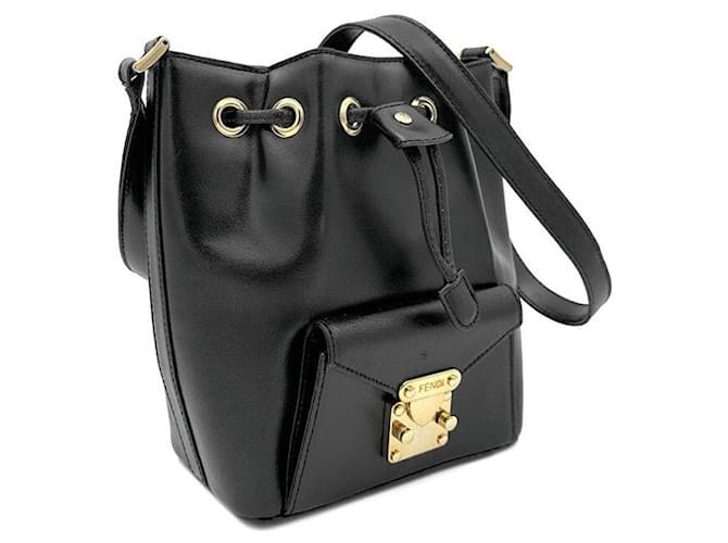 Fendi Borsa a secchiello in pelle Nero - vista 3