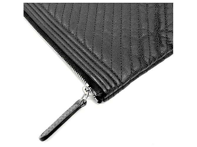 Chanel Clutch Chevron Boy Nero - vista 6