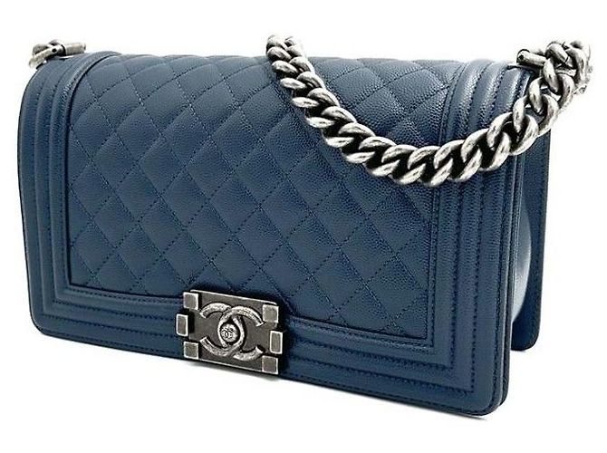 Chanel Caviar Boy Bag Medium Blau - Ansicht 2
