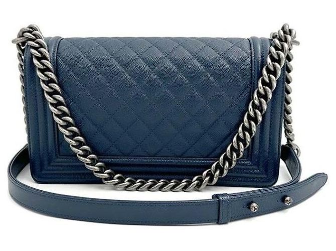Chanel Caviar Boy Bag Medium Blau - Ansicht 4