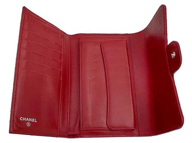 Chanel Classic Caviar Long Wallet Rot - Ansicht 4