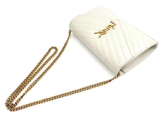 Saint Laurent Borsa a tracolla con catena Monogram Bianco - vista 5
