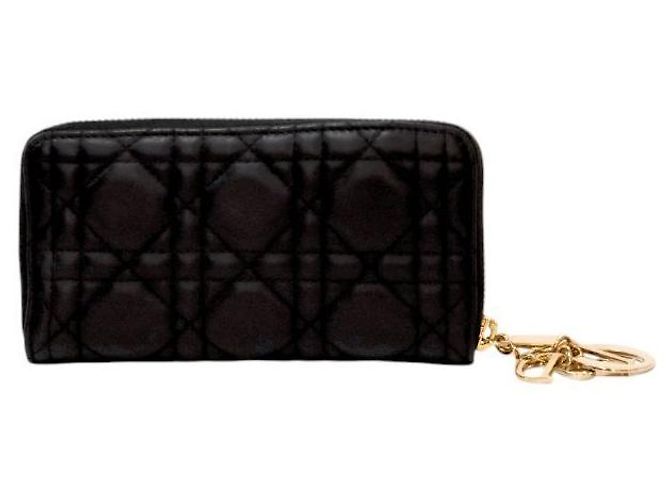 Dior Portafoglio lungo Cannage nero - vista 3
