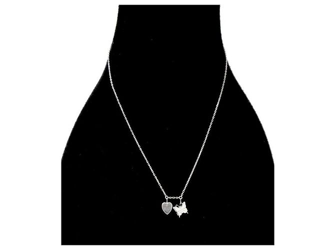 Gucci Heart Butterfly Silver Necklace - view 5