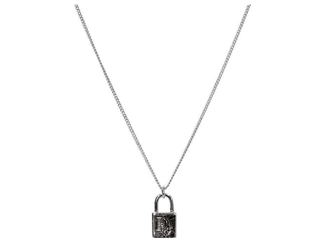 Dior Collar Oblique Lock Silver Plata - vista 2