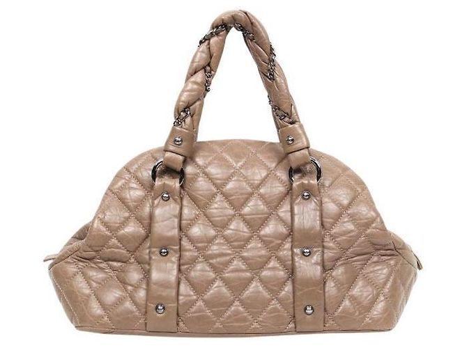 Chanel Borsa Tote trapuntata CC marrone - vista 3