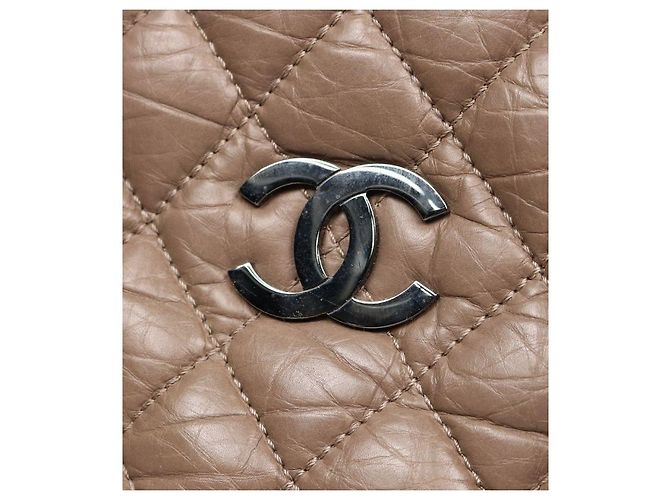 Chanel Borsa Tote trapuntata CC marrone - vista 8