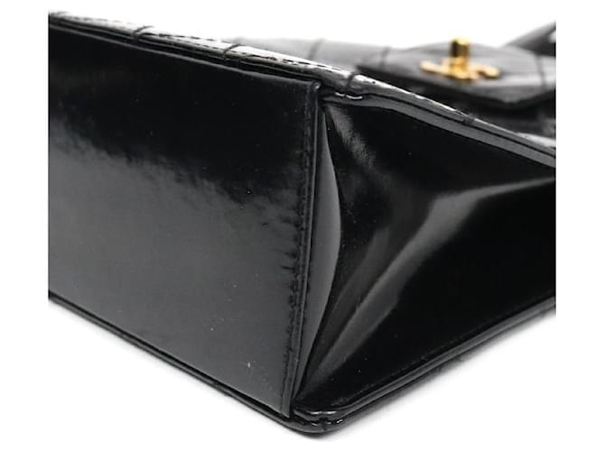Chanel Gesteppte schwarze Lack-Tote-Bag - Ansicht 6
