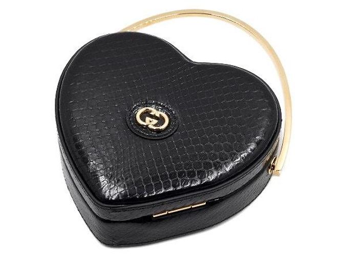 Gucci Broadway Mini Heart Handtasche aus schwarzer Pythonhaut mit Tragegriff Damen Tote Bag - Ansicht 2
