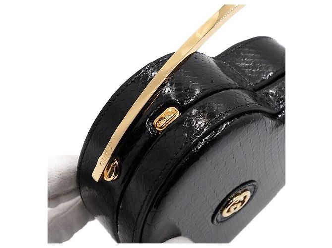 Gucci Broadway Mini Heart Handtasche aus schwarzer Pythonhaut mit Tragegriff Damen Tote Bag - Ansicht 6