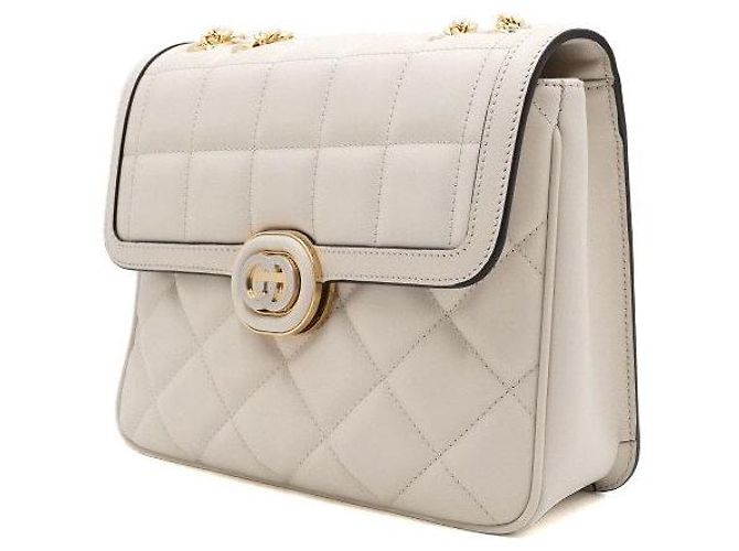 Gucci Piccola borsa a tracolla e borsa crossbody in pelle Deco Bianco - vista 2