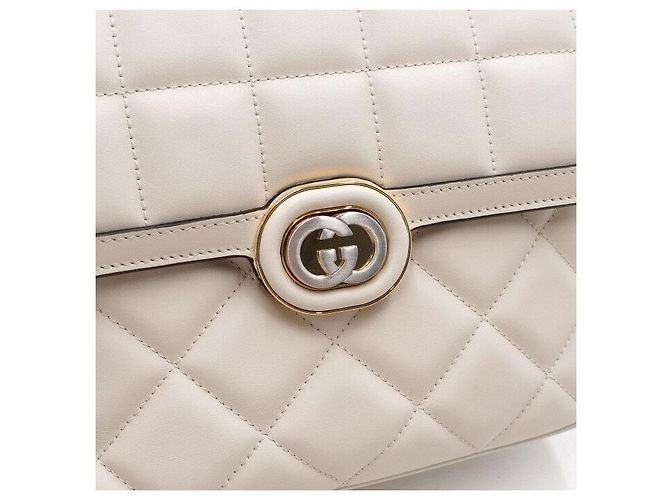 Gucci Piccola borsa a tracolla e borsa crossbody in pelle Deco Bianco - vista 8