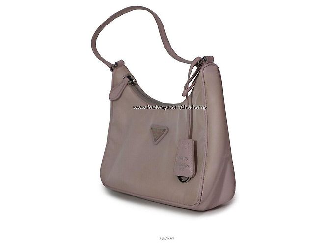 Saffiano Prada Borsa a spalla Hobo Re-Edition Re-Nylon Marrone - vista 2