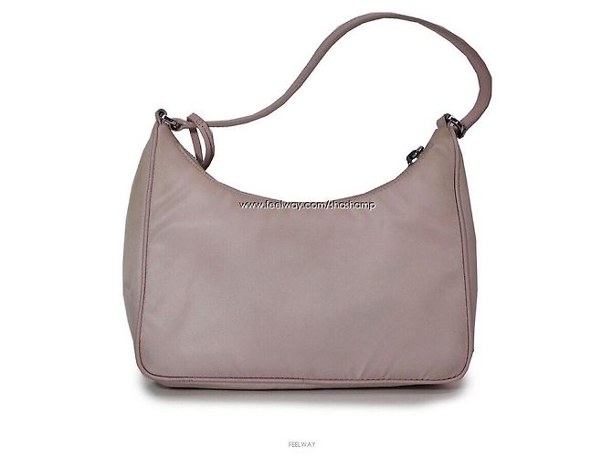 Saffiano Prada Borsa a spalla Hobo Re-Edition Re-Nylon Marrone - vista 4