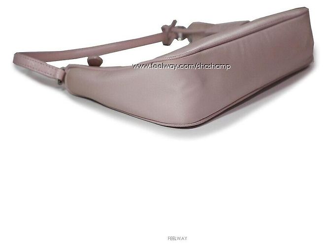 Saffiano Prada Borsa a spalla Hobo Re-Edition Re-Nylon Marrone - vista 7
