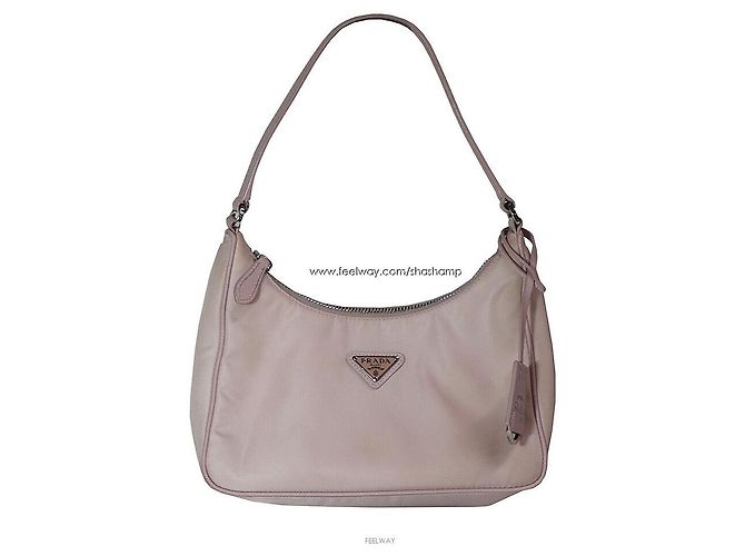 Saffiano Prada Borsa a spalla Hobo Re-Edition Re-Nylon Marrone - vista 8