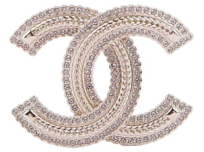 Chanel Spilla CC Logo con cristalli Multicolore - vista 4