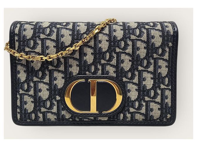 Dior Pochette Montaigne Two-in-One in Jacquard Obliquo Blu - vista 2