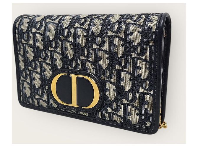 Dior Pochette Montaigne Two-in-One in Jacquard Obliquo Blu - vista 3