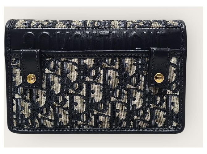 Dior Pochette Montaigne Two-in-One in Jacquard Obliquo Blu - vista 6