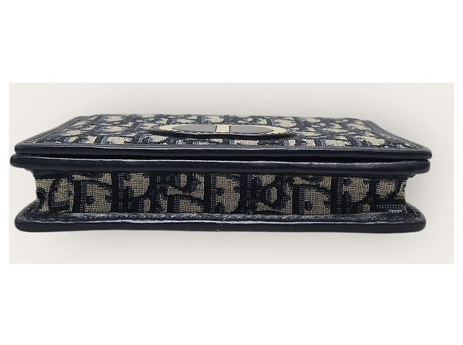 Dior Pochette Montaigne Two-in-One in Jacquard Obliquo Blu - vista 7