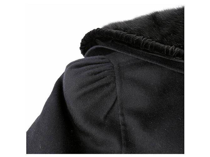 Fendi Capa de mistura de lã e vison preta Preto - vista 10