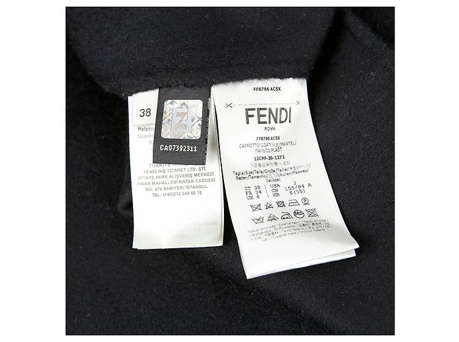 Fendi Capa de mistura de lã e vison preta Preto - vista 13
