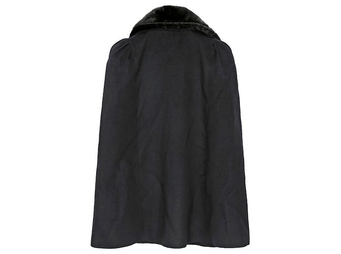 Fendi Capa de mistura de lã e vison preta Preto - vista 2