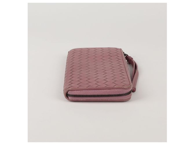 Bottega Veneta Long portefeuille en cuir Intrecciato rose foncé - vue 4