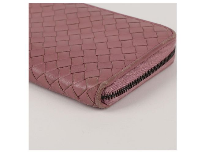 Bottega Veneta Long portefeuille en cuir Intrecciato rose foncé - vue 5