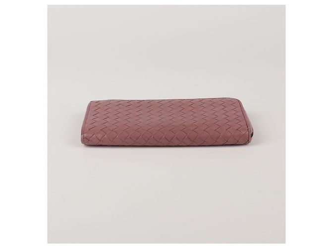 Bottega Veneta Long portefeuille en cuir Intrecciato rose foncé - vue 6