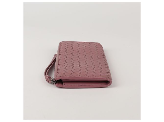 Bottega Veneta Long portefeuille en cuir Intrecciato rose foncé - vue 7
